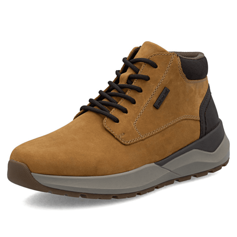 Mens Rieker 06001 Tan Wide Fit Lace and Zip Up Boots - Tan