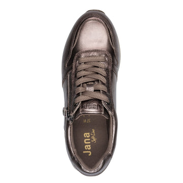 Womens Jana 23700 Pewter Side Zip Trainers - Pewter