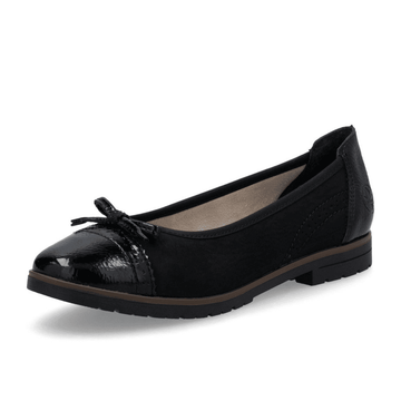 Womens Rieker 45358 Black Suede Ballerina Pumps - Black