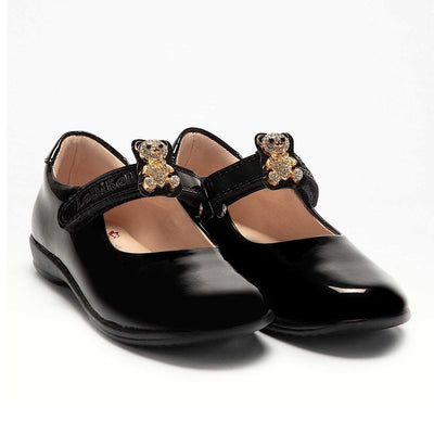 Lelli Kelly Girls Fuzzy - Black Patent School Shoes - Black