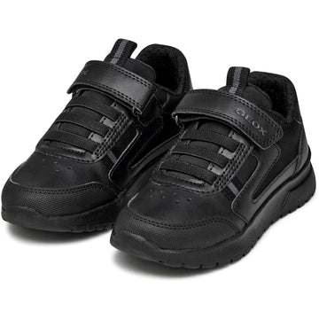 Junior Boys Geox BRIEZEE Black School Shoes - Black