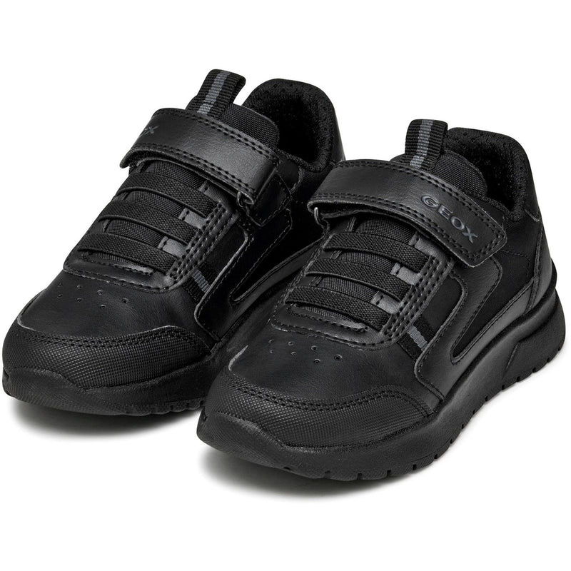 Junior Boys Geox BRIEZEE Black School Shoes - Black