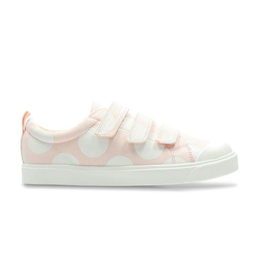 Clarks Girls City Flare Lo Junior G Velcro Trainers - Pink Combi - Pink