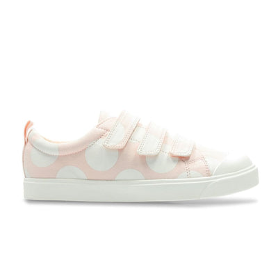 Clarks Girls City Flare Lo Junior G Velcro Trainers - Pink Combi - Pink