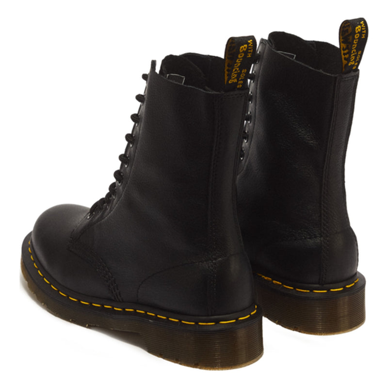 Womens Dr. Martens 1490 Virginia Black Leather Mid Boots - Black