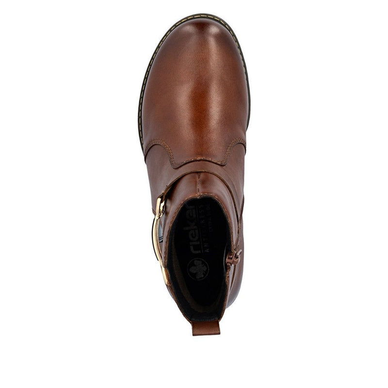 Womens Rieker 74856 Cognac Boots - Cognac