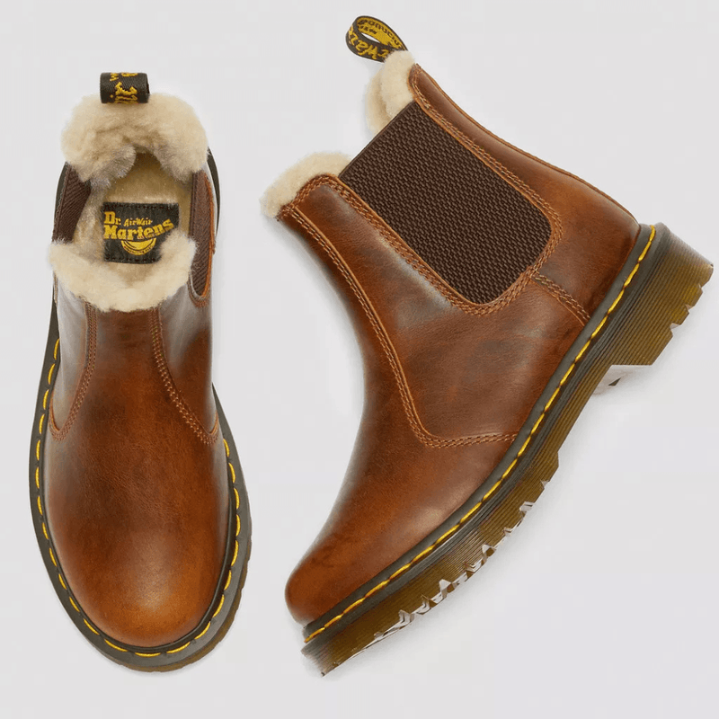Womens Dr Martens 2976 Leonore Faux Fur Lined Chelsea Boot - Butterscotch