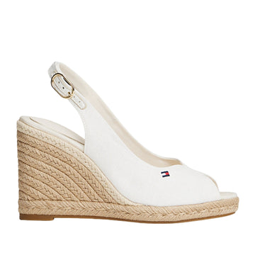 Womens Tommy Hilfiger Ecru Hemp Slingback Wedge Espadrilles - Ecru