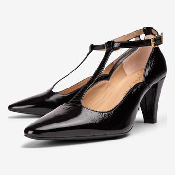 Womens Unisa Latte Court Shoes - Black