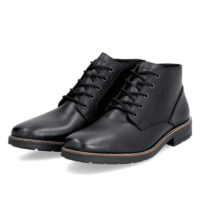 Mens Rieker 33207 Black Leather Lace Up Ankle Boots - Black