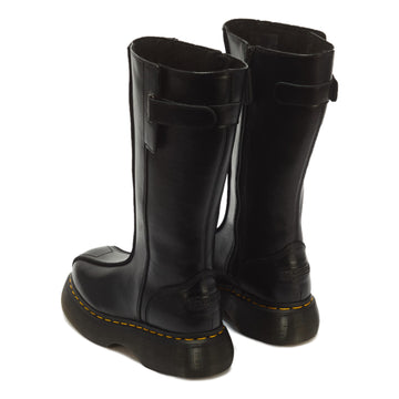 Unisex Dr. Martens Buzz Hi Gloss Leather Black Long Boots - Black