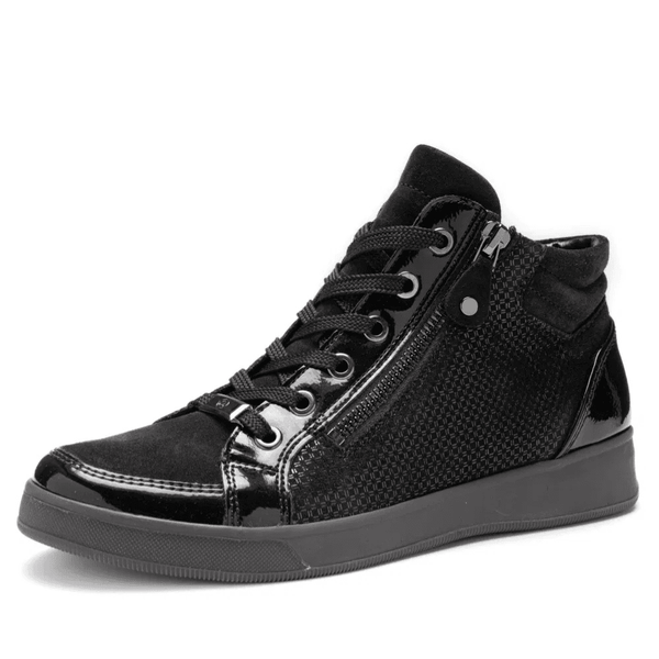 Womens Ara Rom Zip Trainer Boots - Black