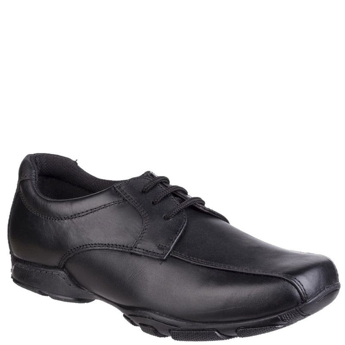 Boys Hush Puppies Vincente Black Senior School Shoes