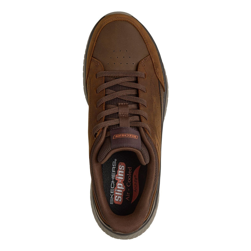 Mens Skechers Arch Fit Crosser - Felix Dark Brown Trainers - Dark Brown