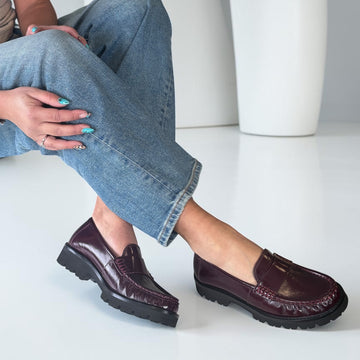 Womens Unisa Fijo Burgundy Loafers - Burgundy