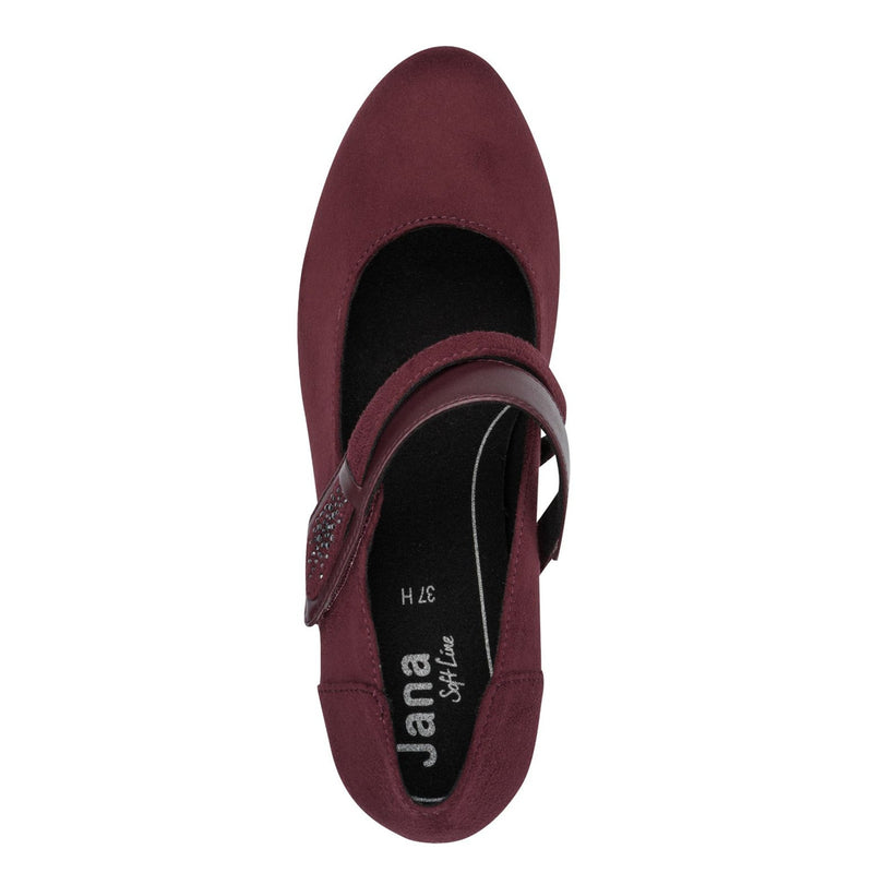 Womens Jana 24464 Block Heels - Bordeaux