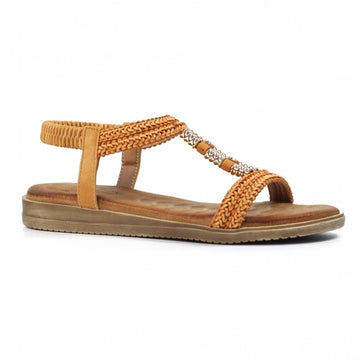 Womens Lunar JLH502 Portofino Sandals - Camel