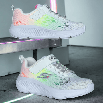 Skechers Girls Go Run Elevate White Multi Trainers - White Multi