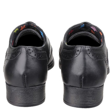 Girls Hush Puppies Kada Black Junior School Shoes - Black