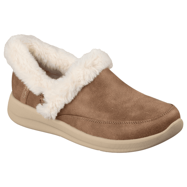 Womens Skechers Cosy Escape Slip-ins Slippers - Chestnut