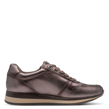 Womens Jana 23700 Pewter Side Zip Trainers - Pewter