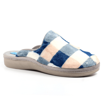Womens Lunar Yasmina Check Mule Slippers - Blue