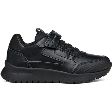 Junior Boys Geox BRIEZEE Black School Shoes - Black
