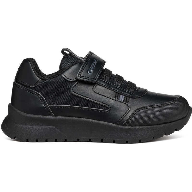 Junior Boys Geox BRIEZEE Black School Shoes - Black