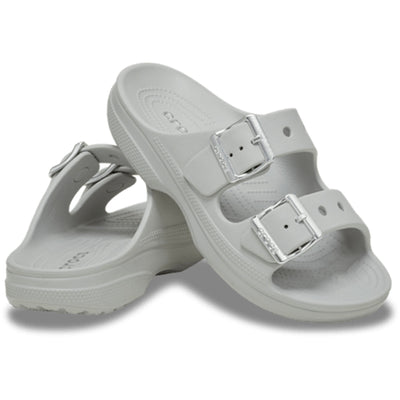 Womens Crocs 213316 Buckle Saturday Metallic Sandals - Atmosphere Grey