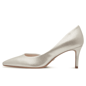 Womens Tamaris 22456 Irregular Cut Side Court Heels - Ivory Shimmer