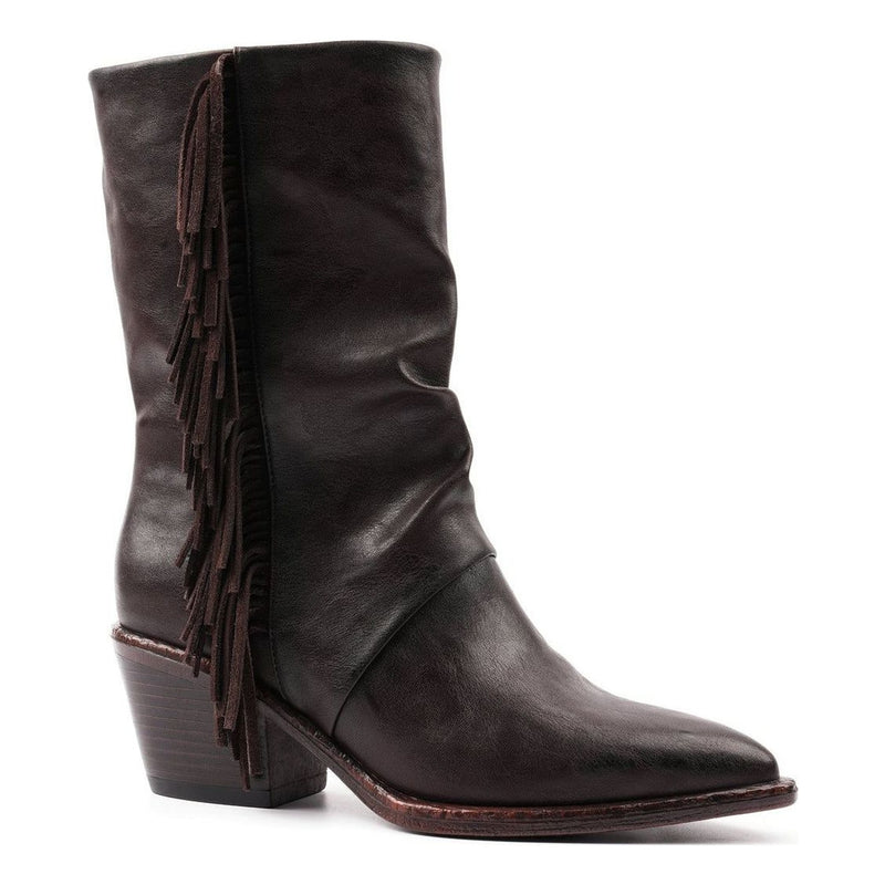 Womens Lunar Shyanne Brown Western Heel Ankle Boots - Brown