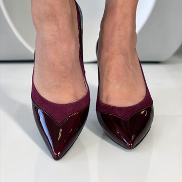 Womens Emis 8548 Court Shoes - Burgundy Patent