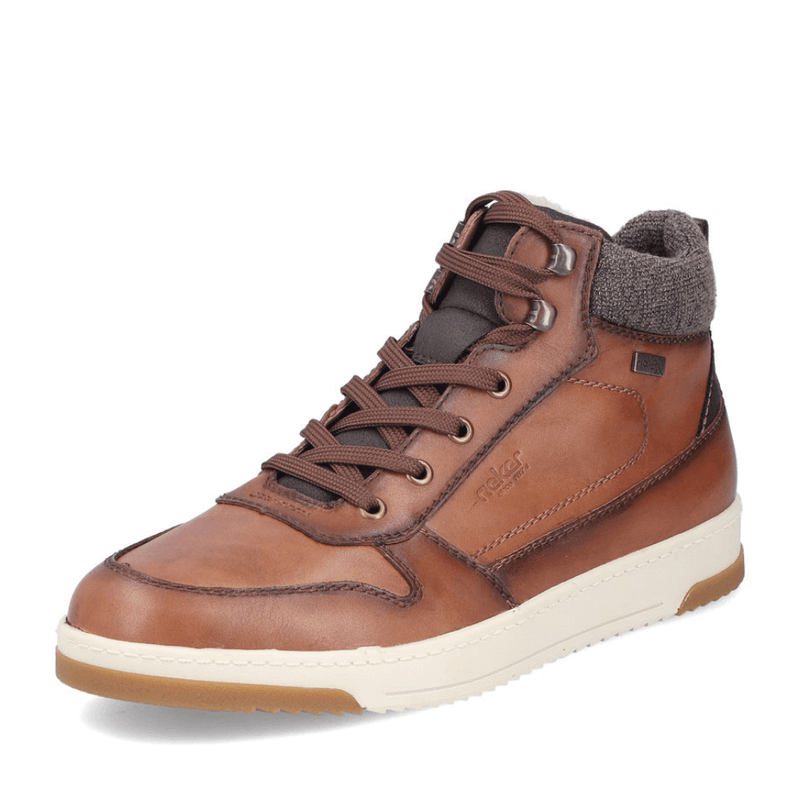 Mens Rieker 17530 Brown Hi-Top Lace Up Ankle Boots - Brown