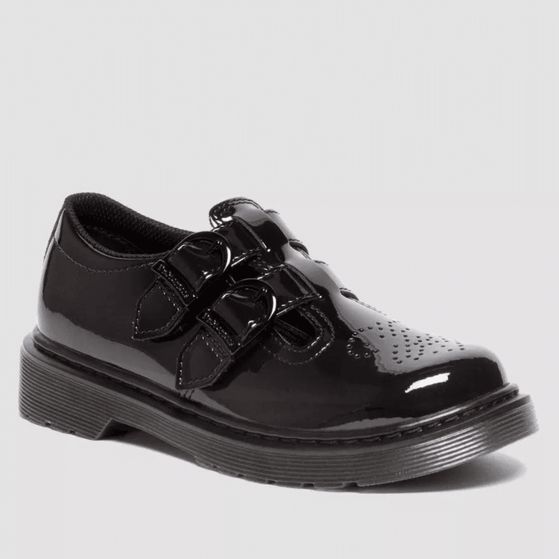 Dr Martens 8065 Junior Double Velcro Buckle - Black Patent