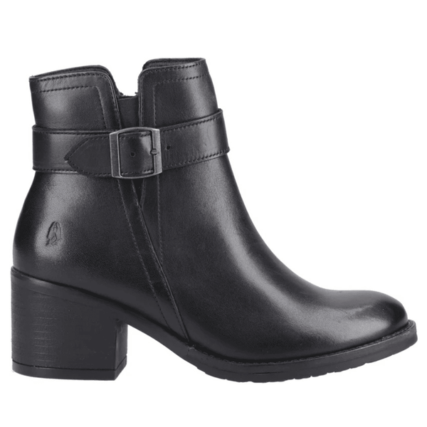 Womens Hush Puppies Hensley Block Heel Ankle Boots - Black