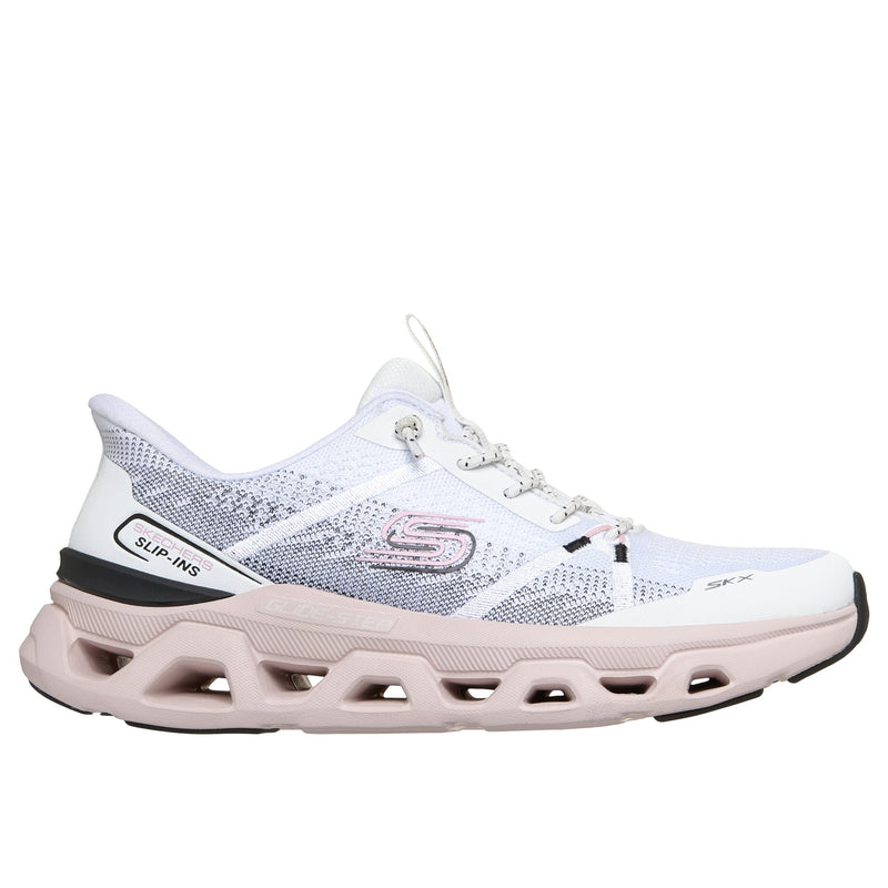 Womens Skechers 150513 White, Grey & Pink Glide-Step Altus Trainer - White