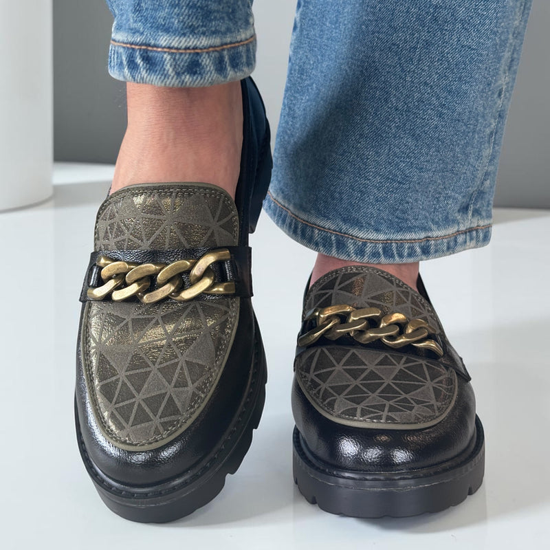 Womens Zanni & Co Daqia Era Loafers - Emerald Opus