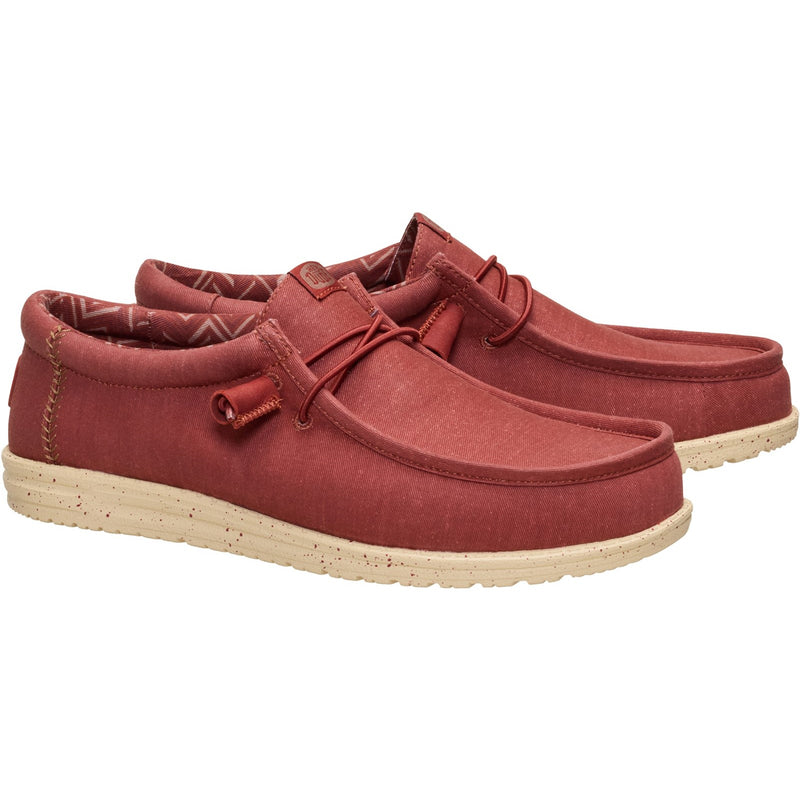Mens Heydude Burnt Red Wally Stretch Canvas - Burnt Red