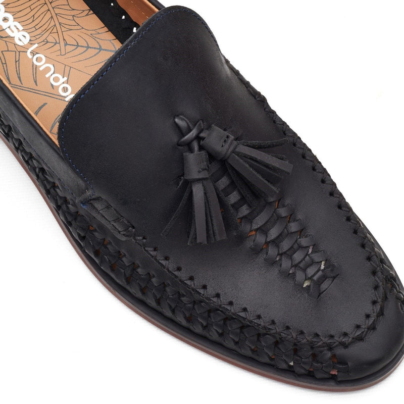 Mens Base London Bracken Navy Loafers - Navy
