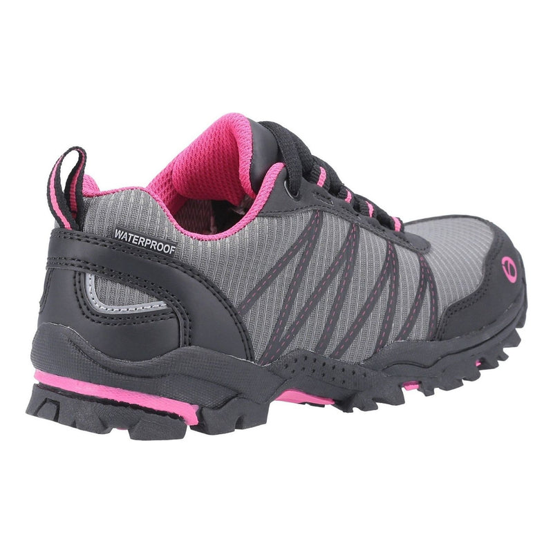 Kids Cotswold Littledean Hiking Shoes - Grey and Pink