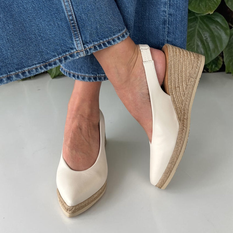 Womens Unisa Decia Wedge Espadrilles - Ivory
