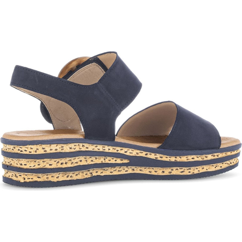Womens Gabor 84.550 Wedge Andre Sandal - Marine Blue