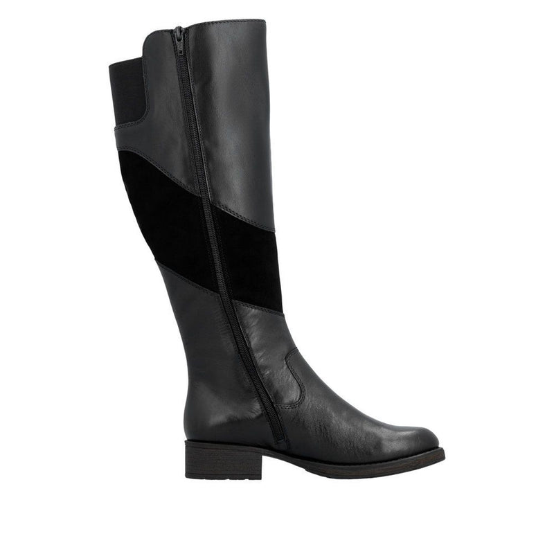 Womens Rieker Z9566 Black Long Boots - Black