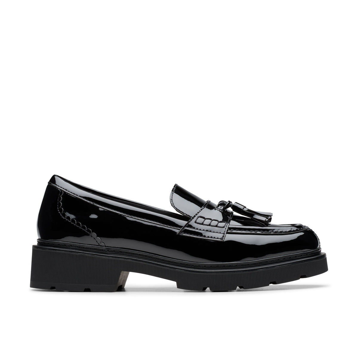 Girls Clarks Lauryl Tassel Loafer School Shoes