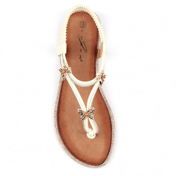 Womens Lunar JLH554 White Zentara Sandals - White