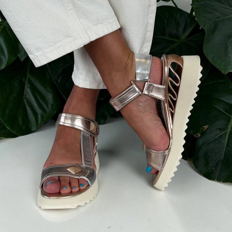 Womens Una Healy Better Alone Wedge Sandal - Rose Gold