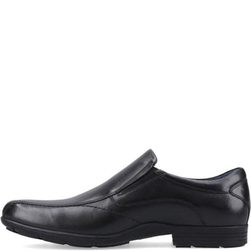 Junior Boys Hush Puppies Dumfries Black School Shoes - Black