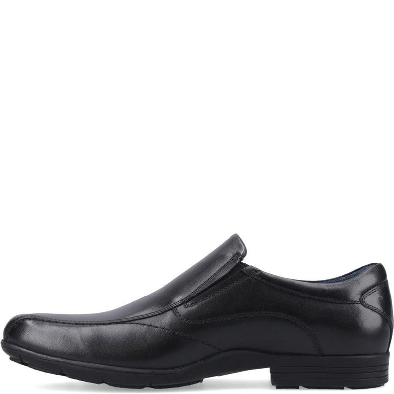 Junior Boys Hush Puppies Dumfries Black School Shoes - Black