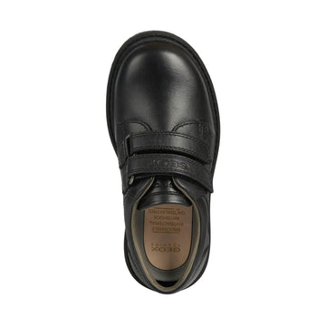 Infant Boys Geox Shaylax Leather Black School Shoes - Black