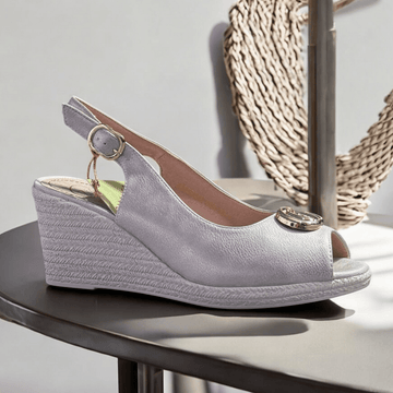 Womens Zanni & Co Duytrink Slingback Wedges - Silver